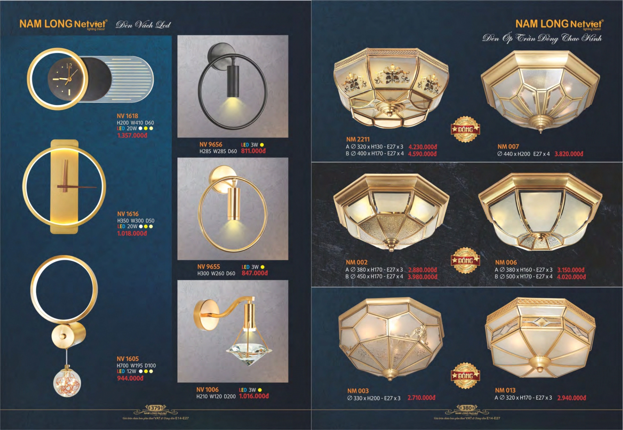 Bảng giá đèn trang trí Nam Long